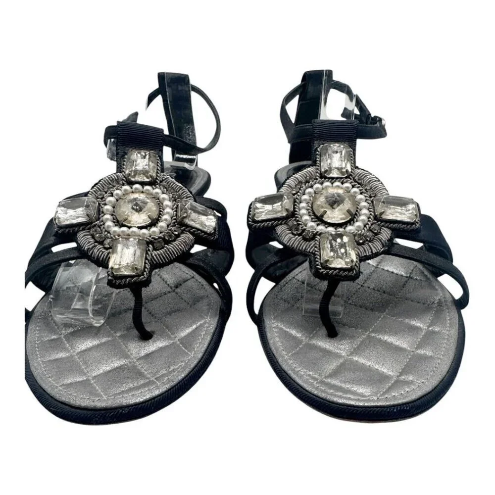 Chanel SS2006 Karl Lagerfeld Sandals T-Strap Byzantine Cross EU 37.5